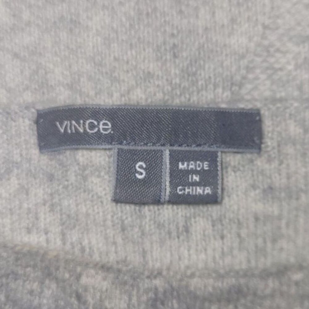 Vince Wool Cashmere Abstract Jacquard Boatneck Sweater Grey Cream S - Picture 6 of 7